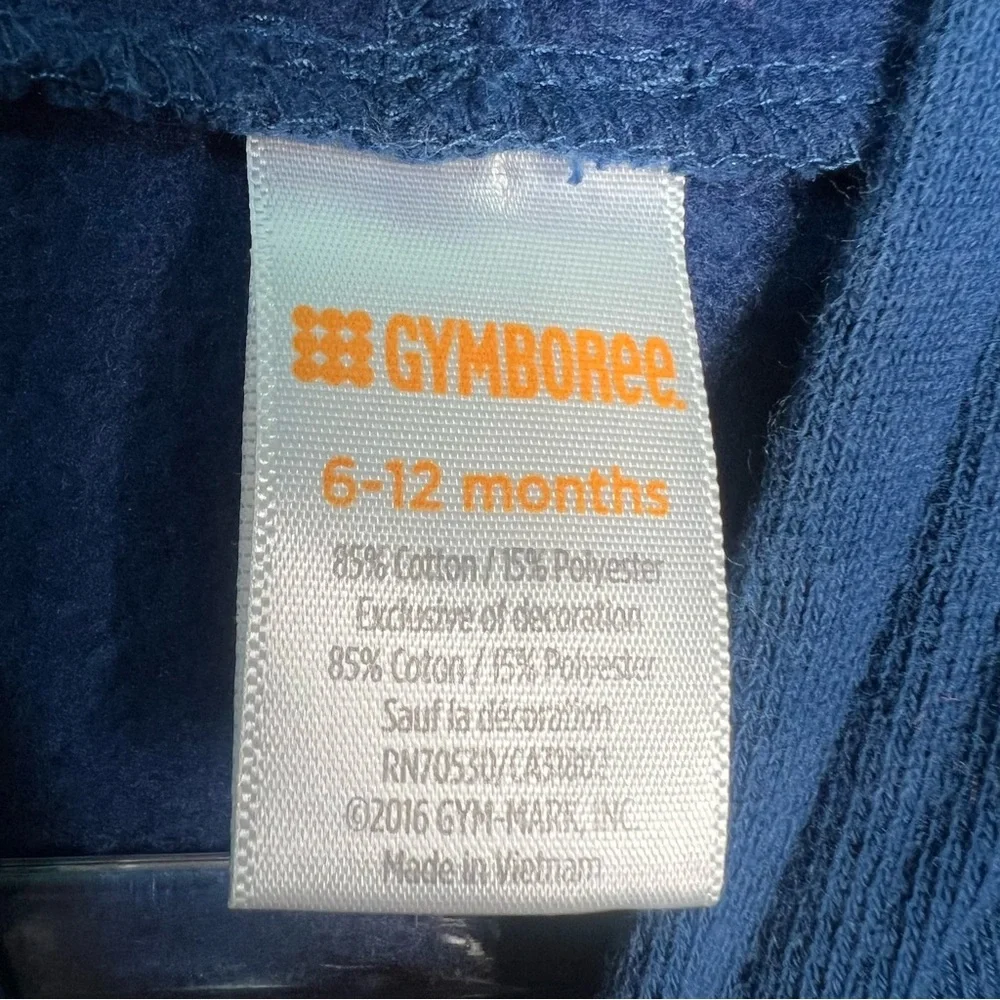 Gymboree 6-12 Months Boys‎ Blue Train Hooded Sweatshirt
